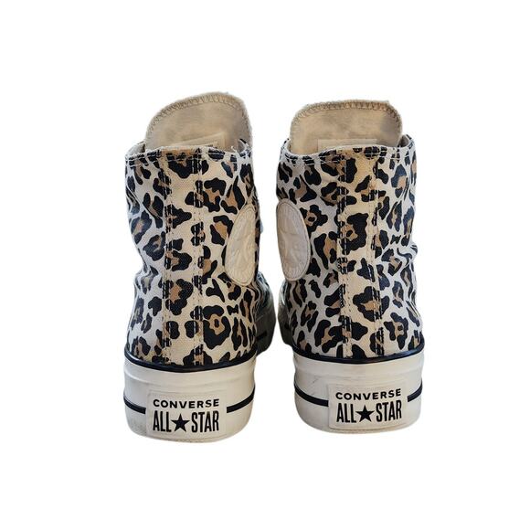 Converse Chuck Taylor All Star Leopard Print Canvas Platform Hi-Top Sneakers - Picture 6 of 11